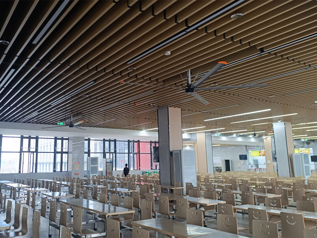 仲愷群益智能制造產(chǎn)業(yè)項目餐區大型風(fēng)扇安裝案例